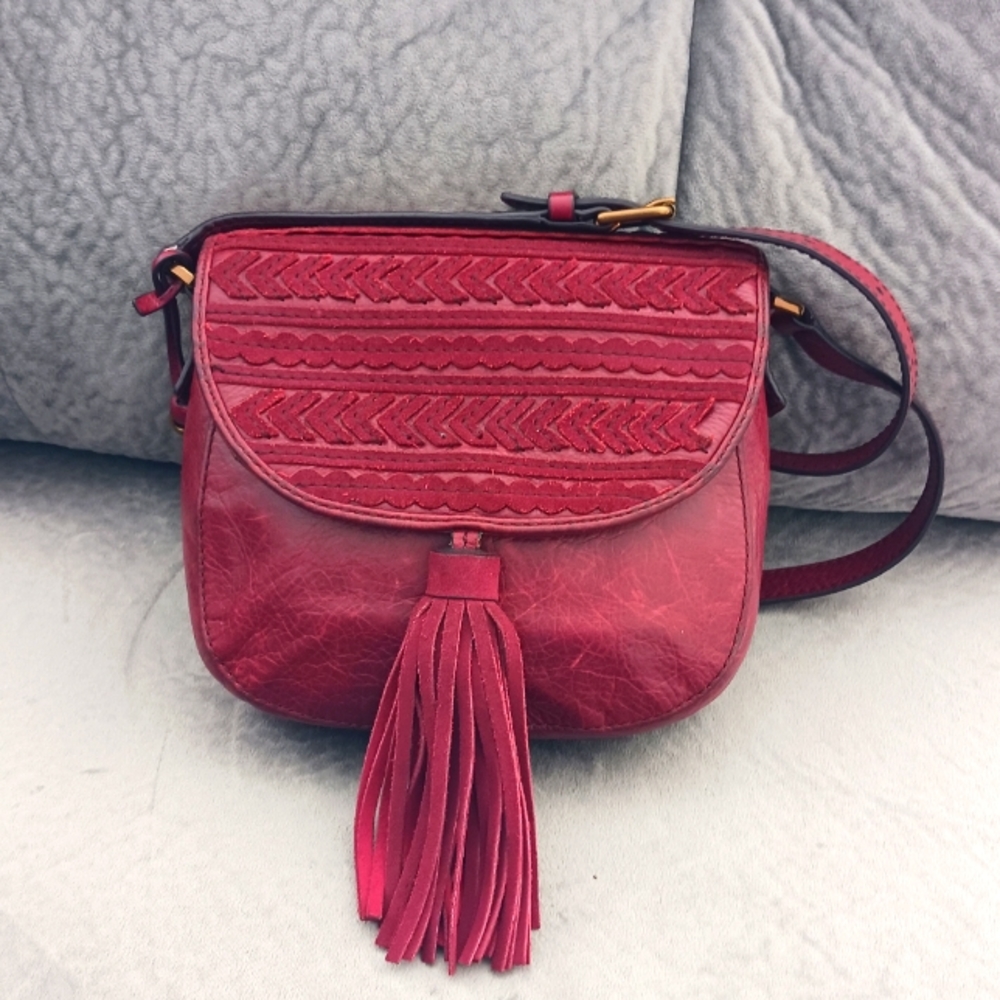 Fossil Emi wine leather crossbody bag